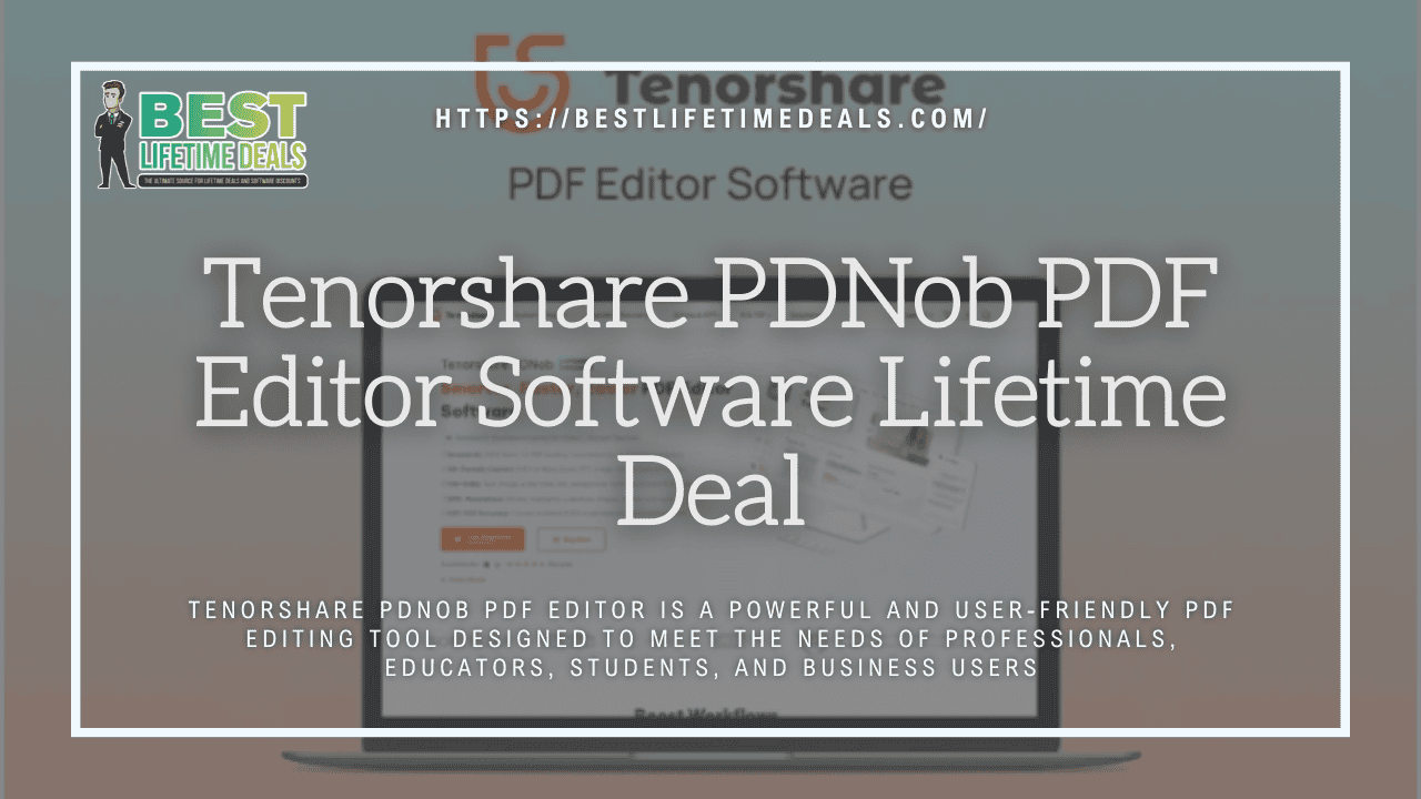 Tenorshare PDNob PDF Editor Software Lifetime Deal