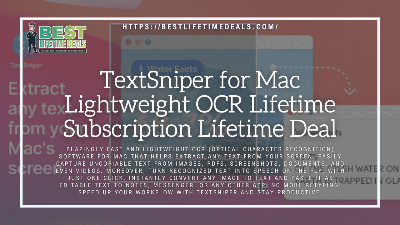 TextSniper for Mac Lightweight OCR Lifetime Subscription Lifetime Deal