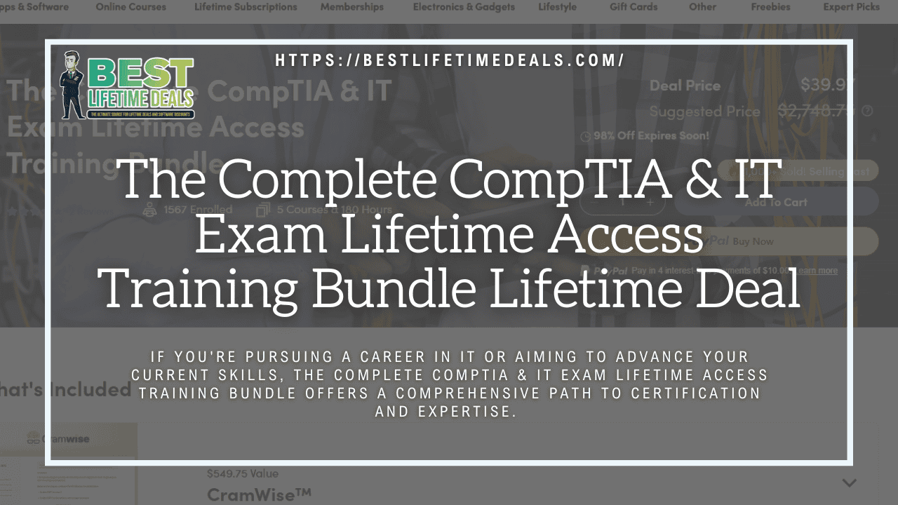 The Complete CompTIA & IT Exam Lifetime Access Training Bundle Lifetime Deal