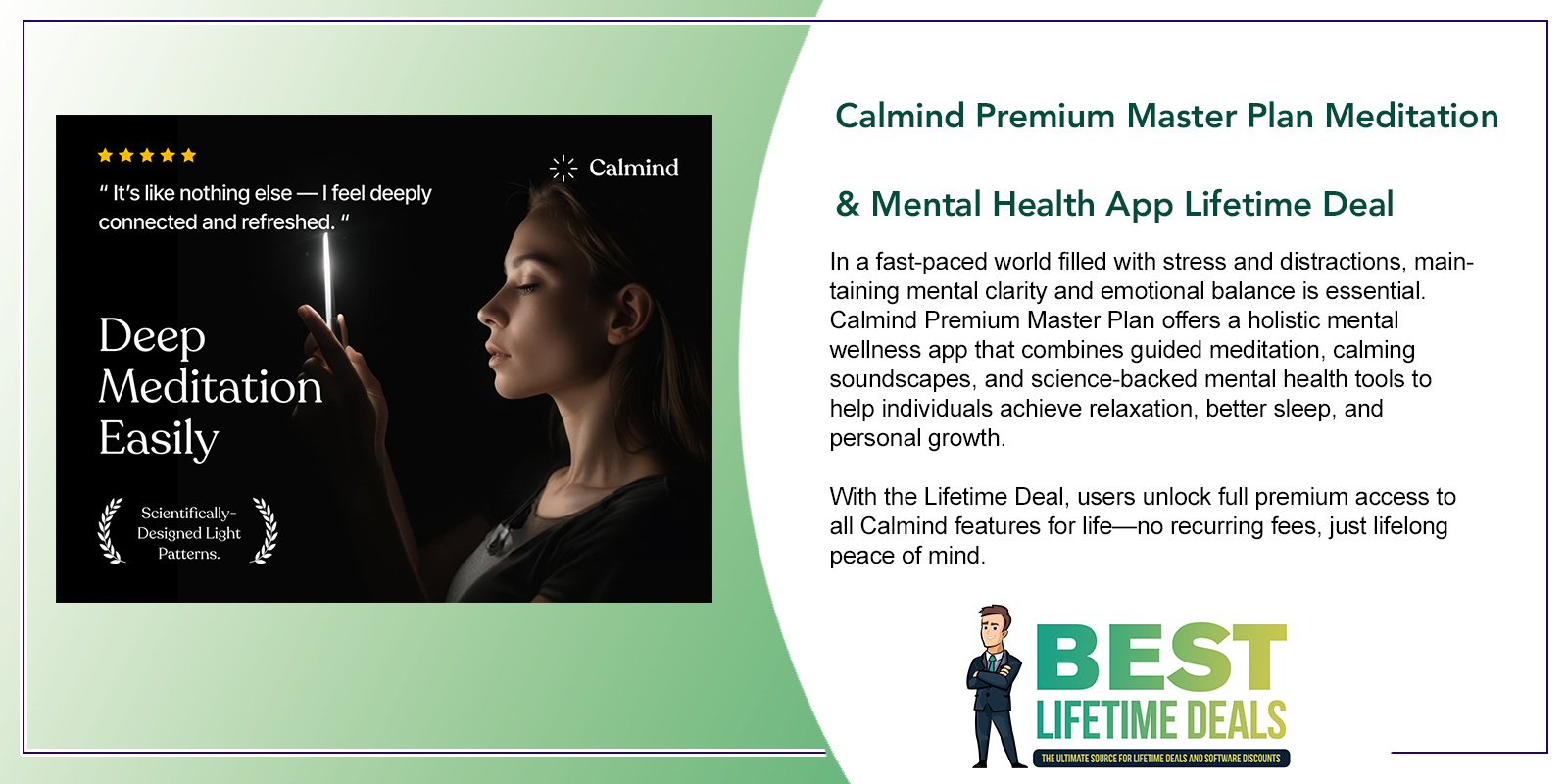 Calmind Premium Master Plan Meditation & Mental Health App Lifetime Deal Featured Image
