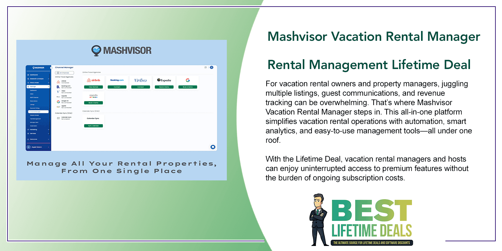 Mashvisor Vacation Rental Manager Rental Management Lifetime Deal Featured Image