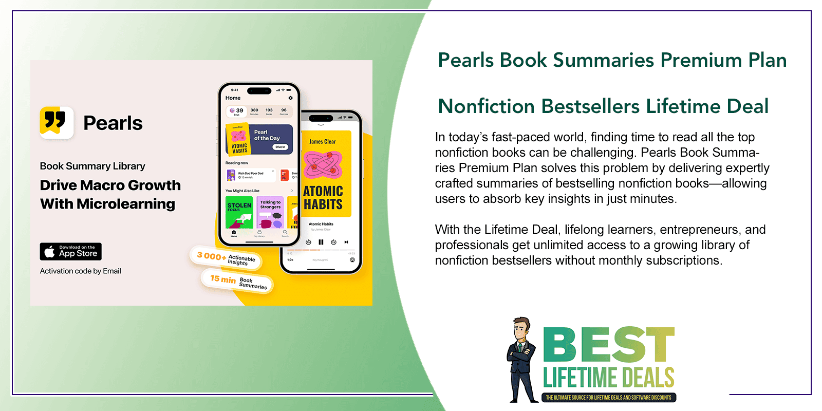 Pearls Book Summaries Premium Plan Nonfiction Bestsellers Lifetime Deal Featured Image