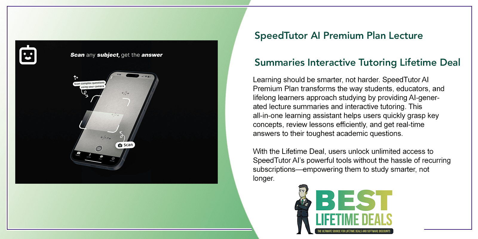 SpeedTutor AI Premium Plan Lecture Summaries Interactive Tutoring Featured Image