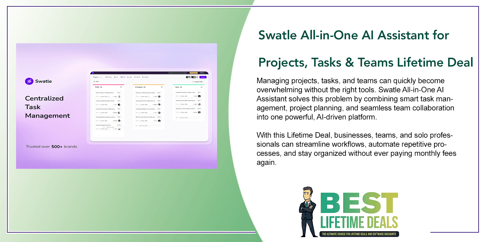 Swatle All in One AI Assistant for Projects, Tasks & Teams Lifetime Deal Featured Image
