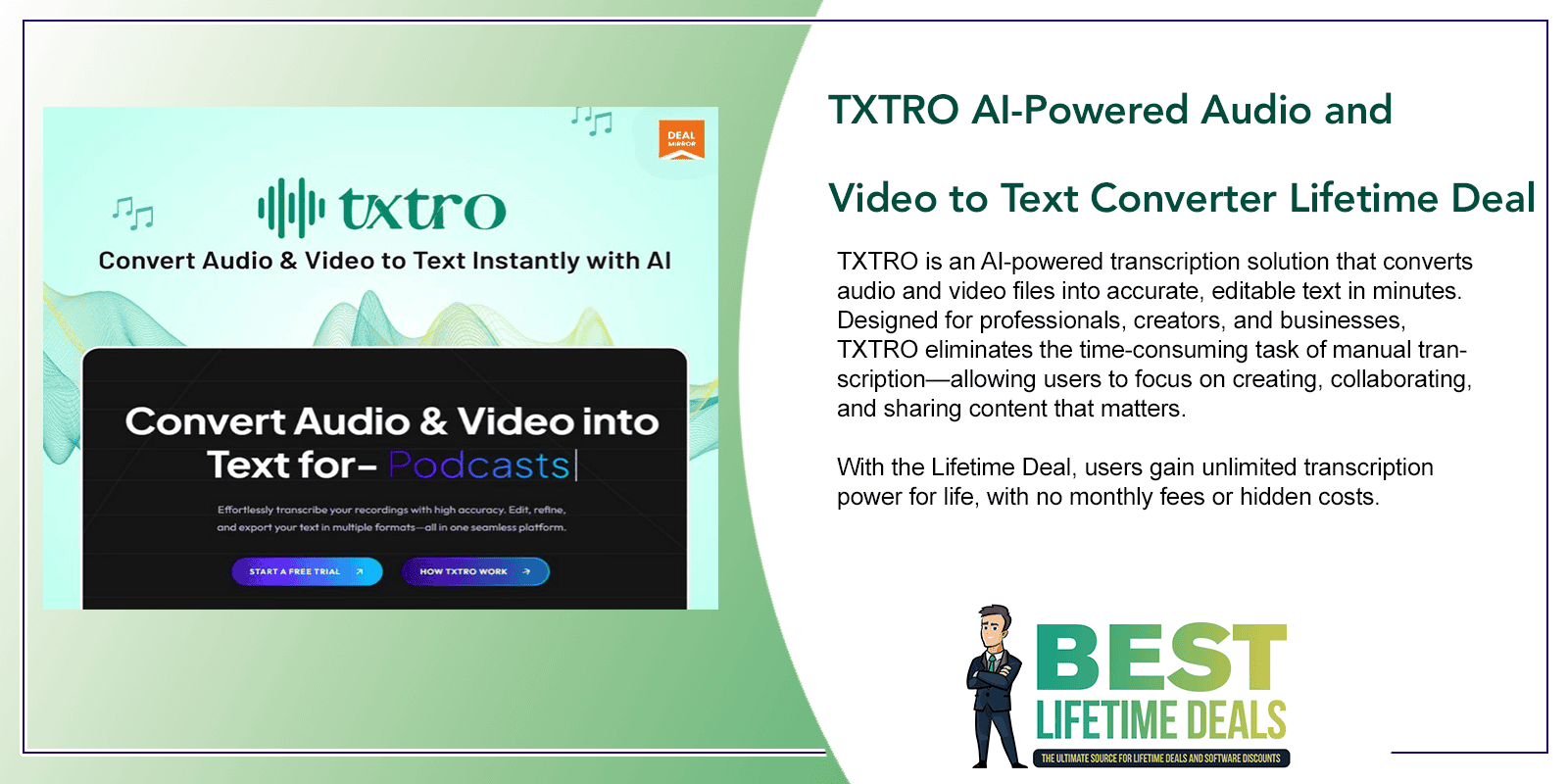 TXTRO AI Powered Audio and Video to Text Converter Featured Image