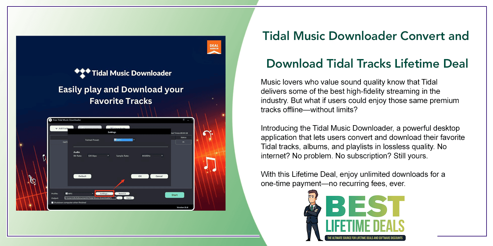 Tidal Music Downloader Convert and Download Tidal Tracks Lifetime Deal Featured Image