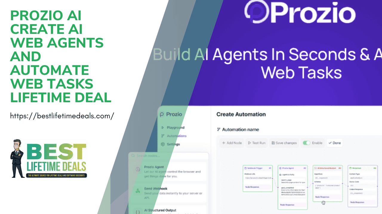 Prozio AI Create AI Web Agents and Automate Web Tasks Lifetime Deal