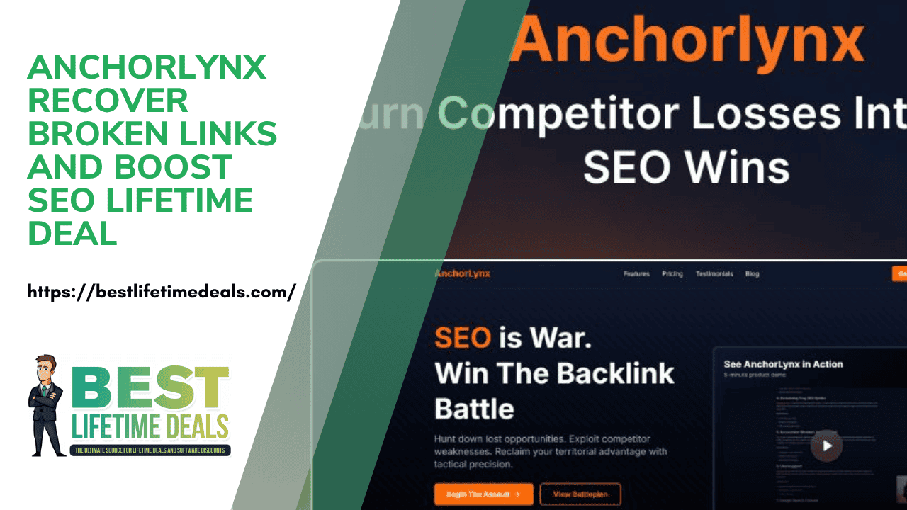 AnchorLynx Recover Broken Links And Boost SEO Lifetime Deal
