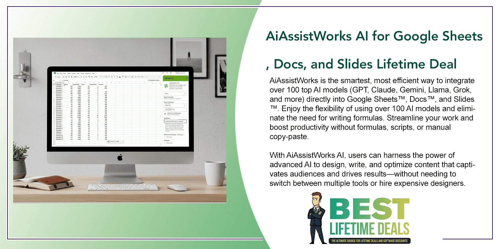 AiAssistWorks AI for Google Sheets, Docs, and Slides Lifetime Deal Featured Image