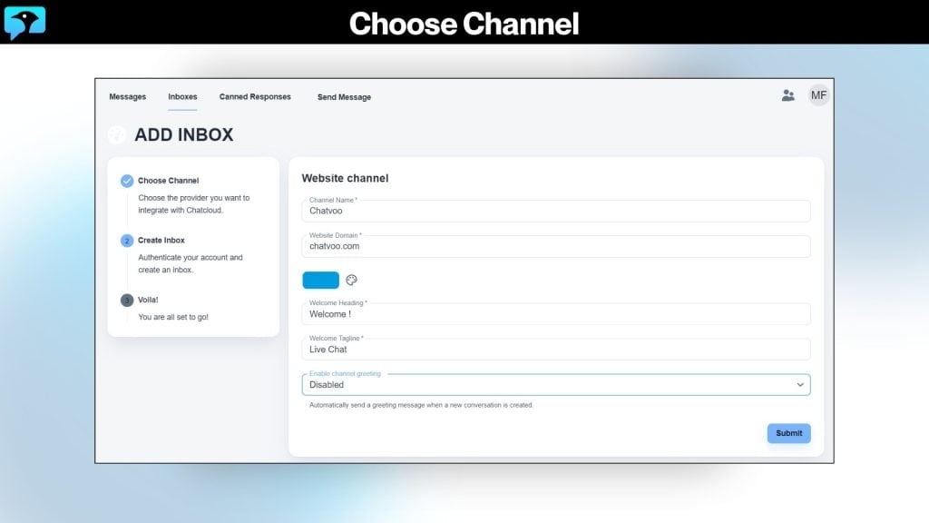 Chatvoo Choose Channel