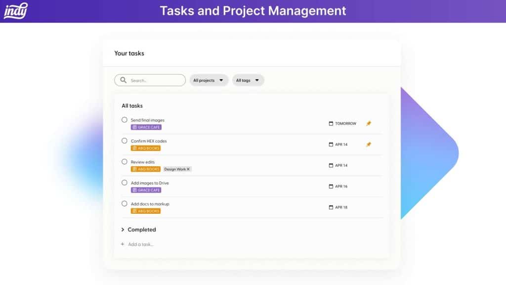 Indy Tasks and Project management