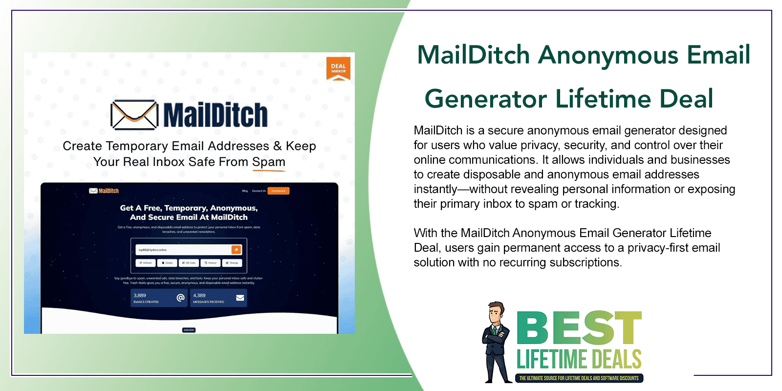 MailDitch Anonymous Email Generator Lifetime Deal Featured Image