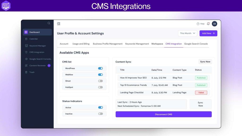 SEOBrain CMS Integrations