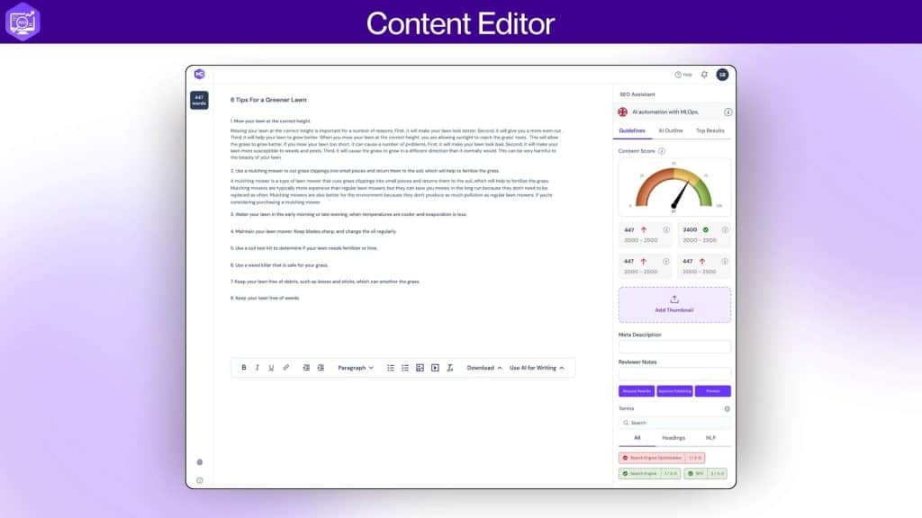 SEOBrain Content Editor