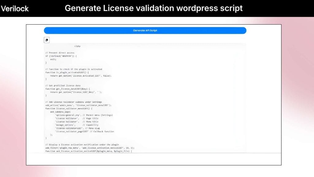 VeriLock WordPress Script
