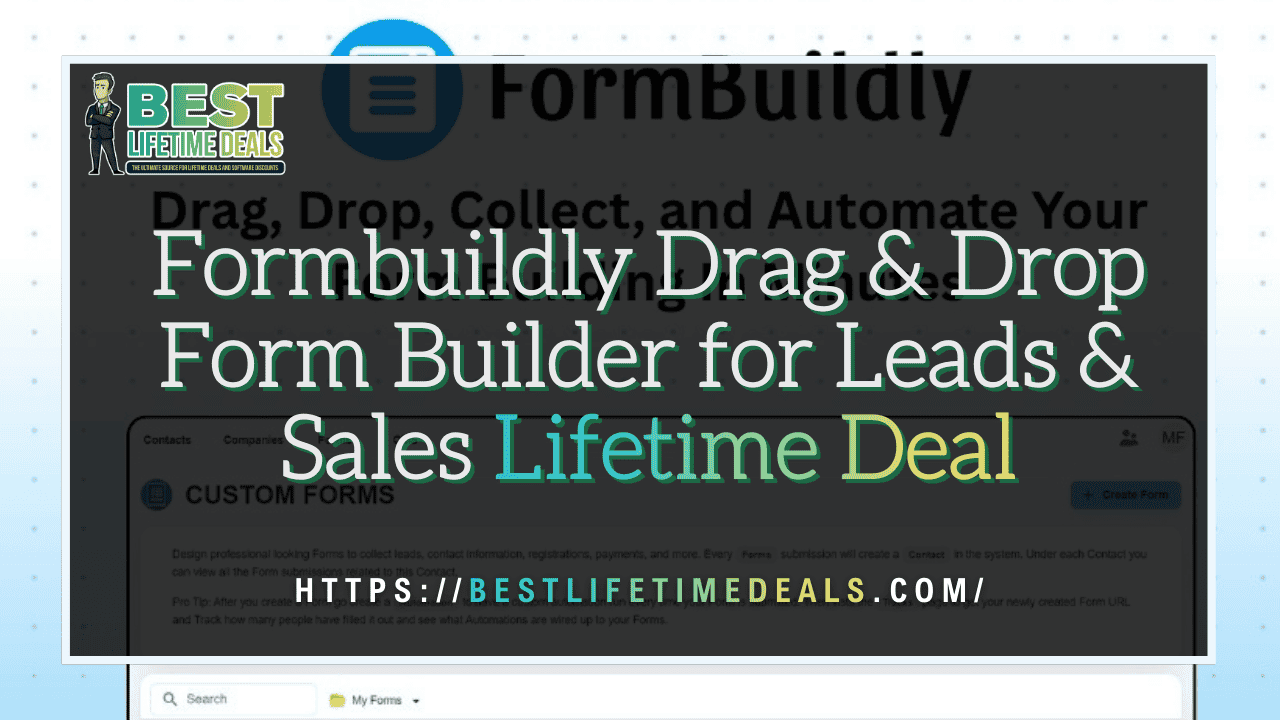 Formbuildly Drag & Drop Form Builder for Leads & Sales Lifetime Deal