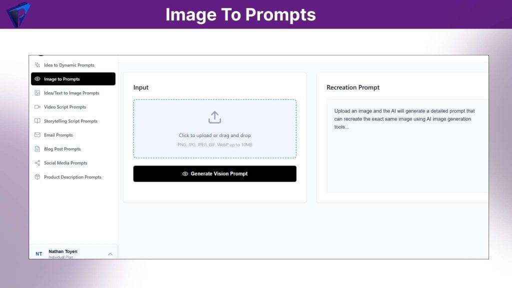 Prompting System Image to Prompts