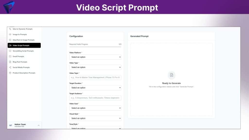 Prompting System Video Script Prompt
