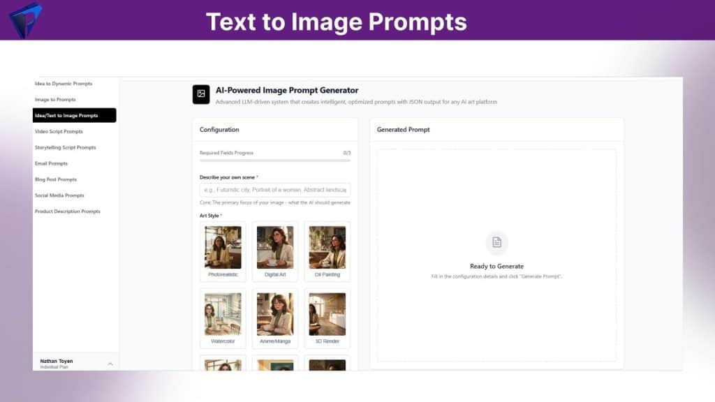 Prompting System text to Image Prompts