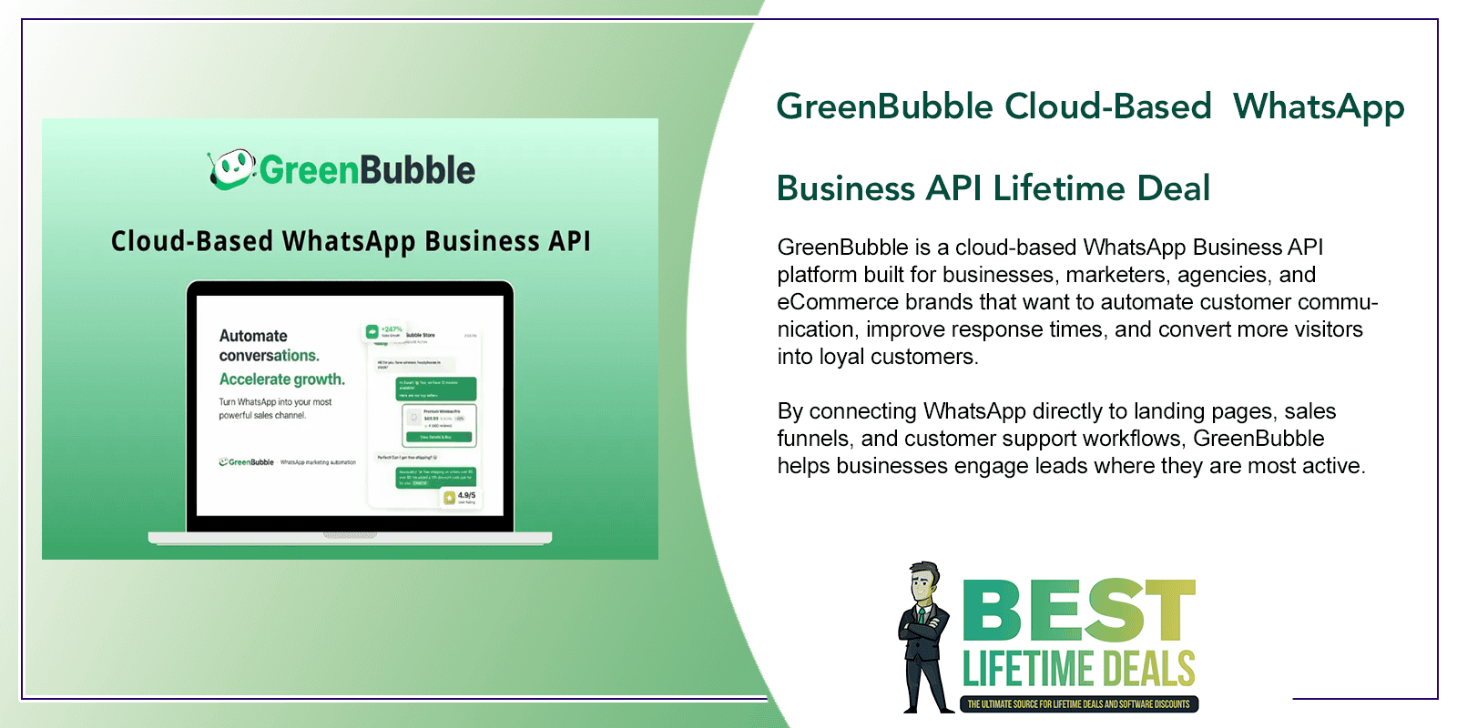 GreenBubble Cloud Based WhatsApp Business API Lifetime Deal Featured Image
