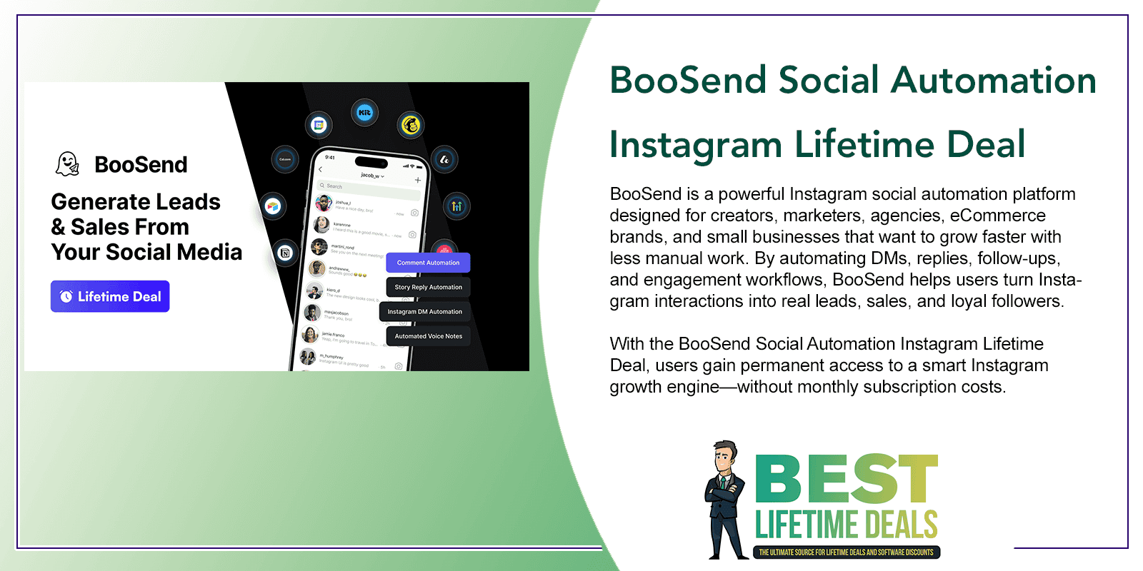 BooSend Social Automation Instagram Lifetime Deal Featured Image