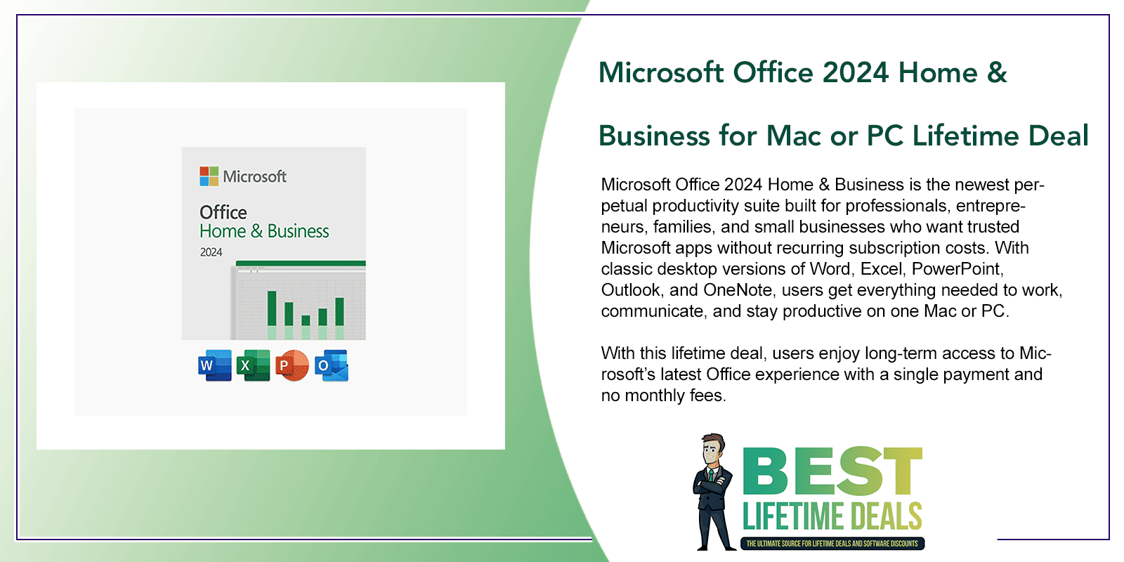 Microsoft Office 2024 Home & Business for Mac or PC Lifetime Deal Featured Image