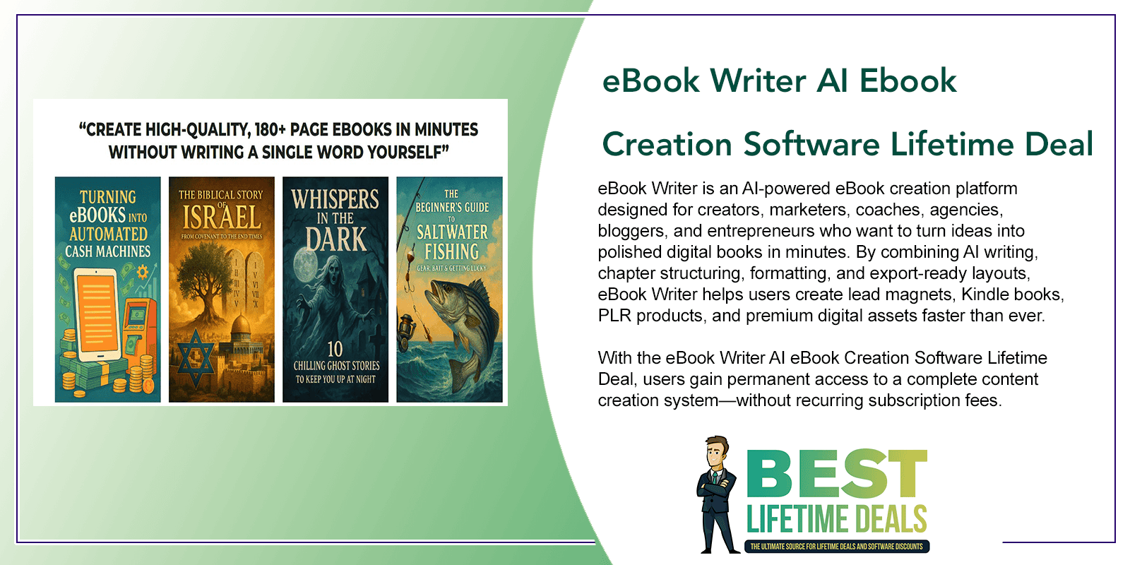 eBook Writer AI Ebook Creation Software Lifetime Deal Featured Image