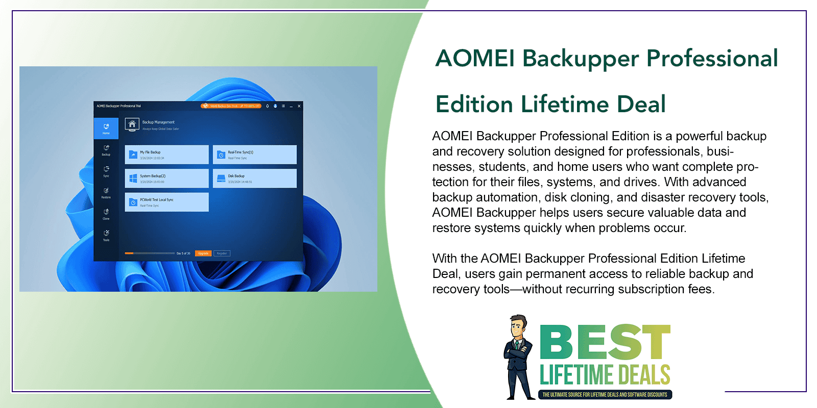 AOMEI Backupper Professional Edition Lifetime Deal Featured Image