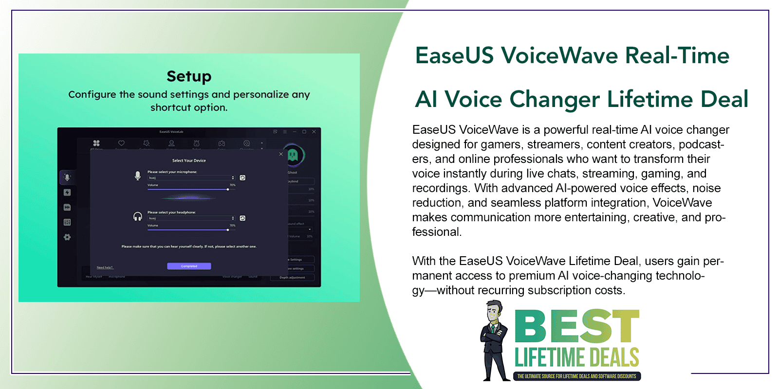 EaseUS VoiceWave Real Time AI Voice Changer Featured Image
