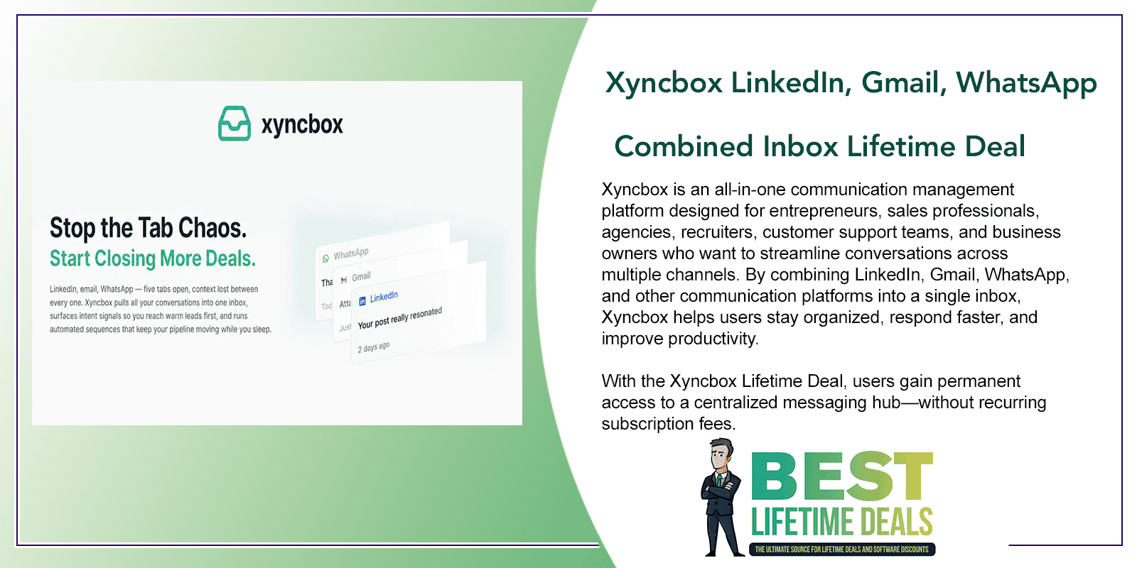 Xyncbox LinkedIn, Gmail, WhatsApp Combined Inbox Featured Image