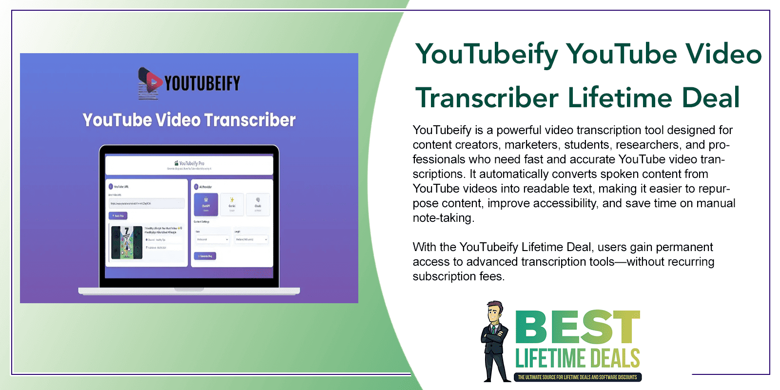 YouTubeify YouTube Video Transcriber Featured Image