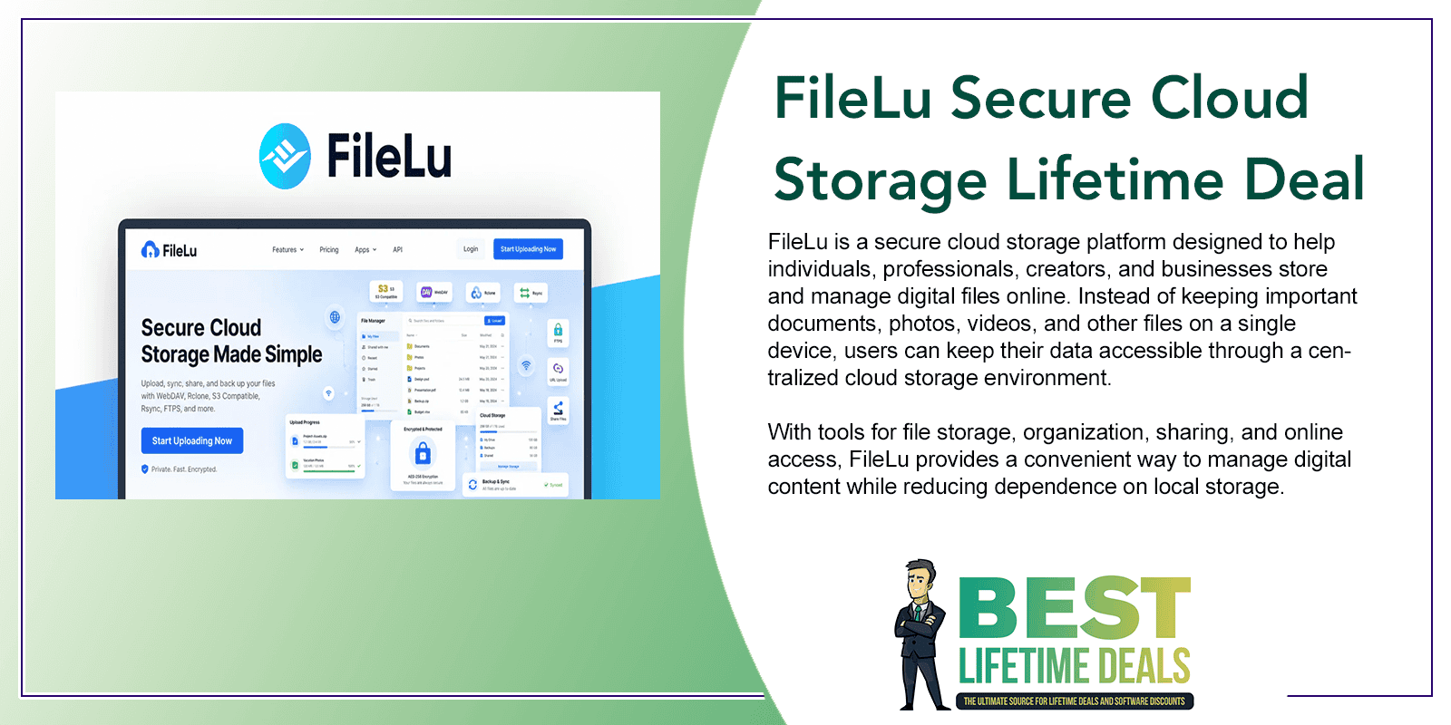 FileLu Secure Cloud Storage Lifetime Deal Featured Image