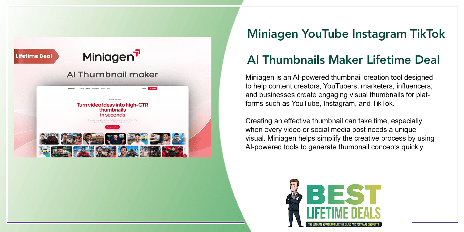 Miniagen YouTube Instagram TikTok AI Thumbnails Maker Featured Image